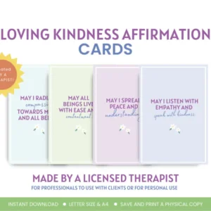 Loving Kindness Intention Setting Affirmations Cards Metta Meditation