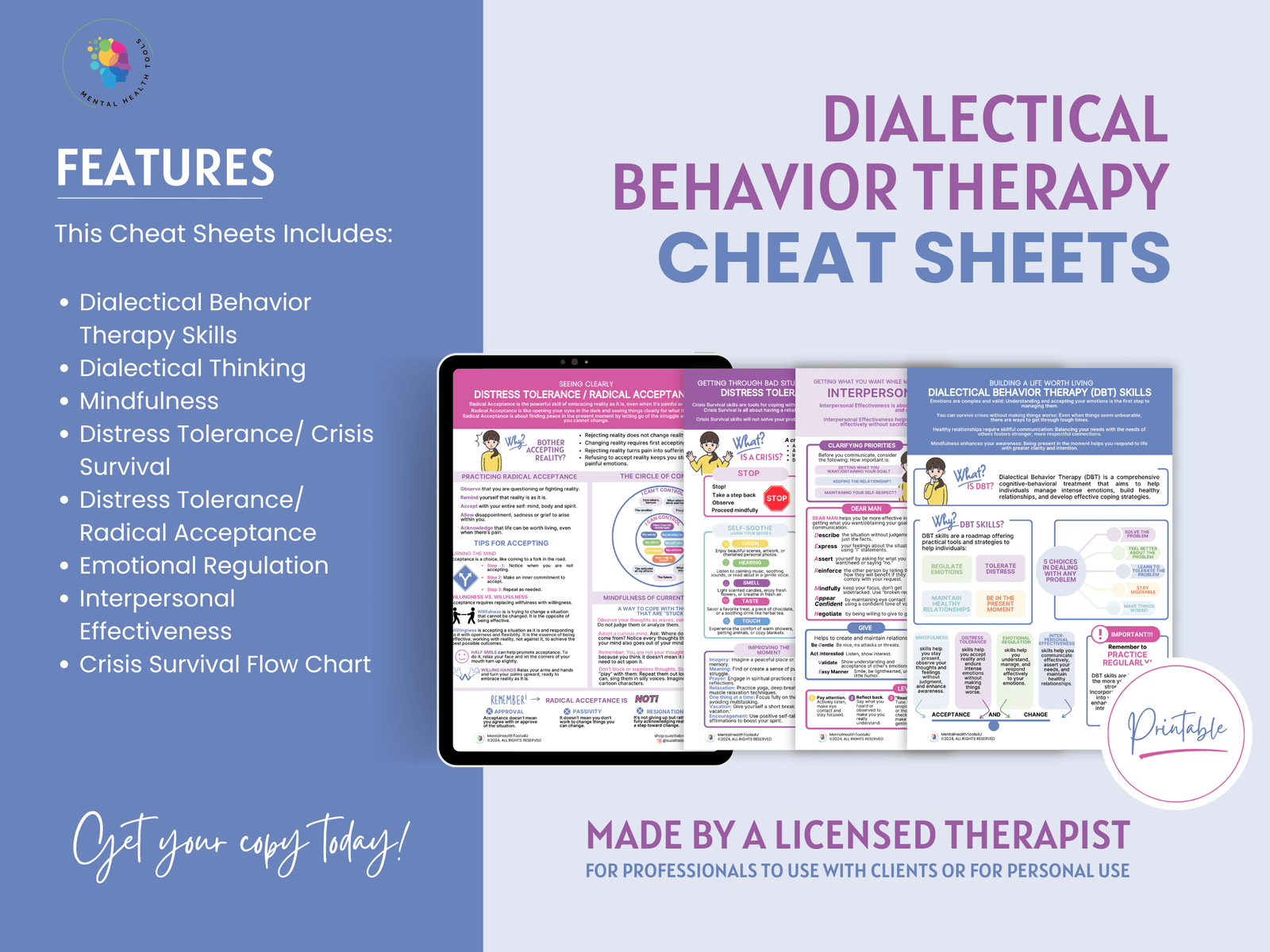 DBT Cheat Sheets 1 dbt cheat sheets dialectical behavior therapy reference guide