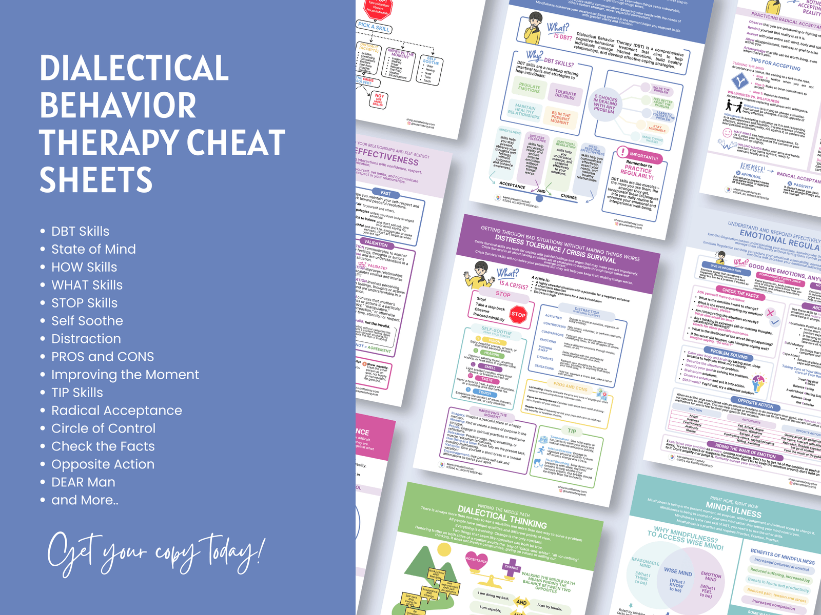 DBT Cheat Sheets 2 dbt cheat sheets dialectical behavior therapy reference guide